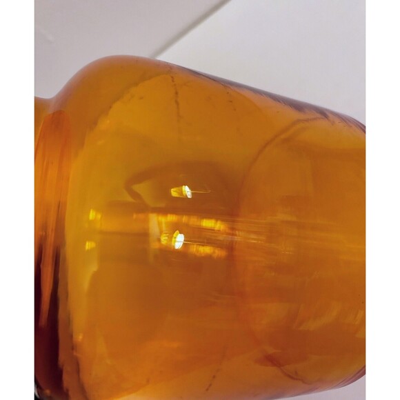 Vintage MCM Cylinder Jar By Takahashi Orange Glass Missing Lid - Picture 4 of 8